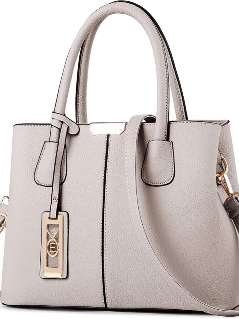 Women's Cream Grey Shoulder Tote Bags Top Handle Satchel Purses and Handbags